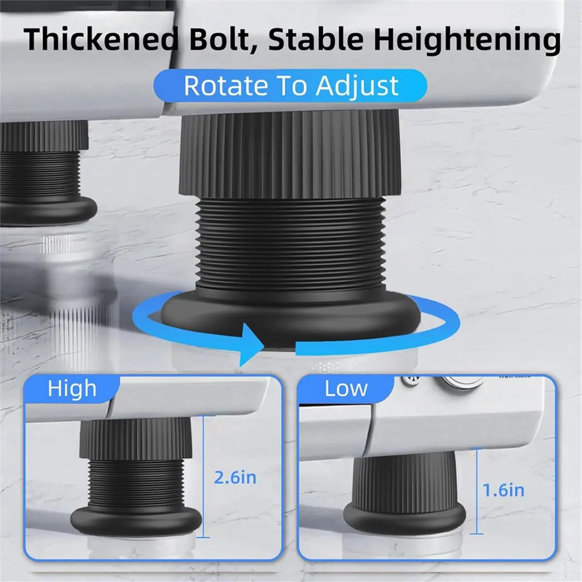 ABLG 4Pcs Microwave Risers Adjustable Height Feet, Non-Slip Microwave Cooling Stand for Small Appliances & Furniture