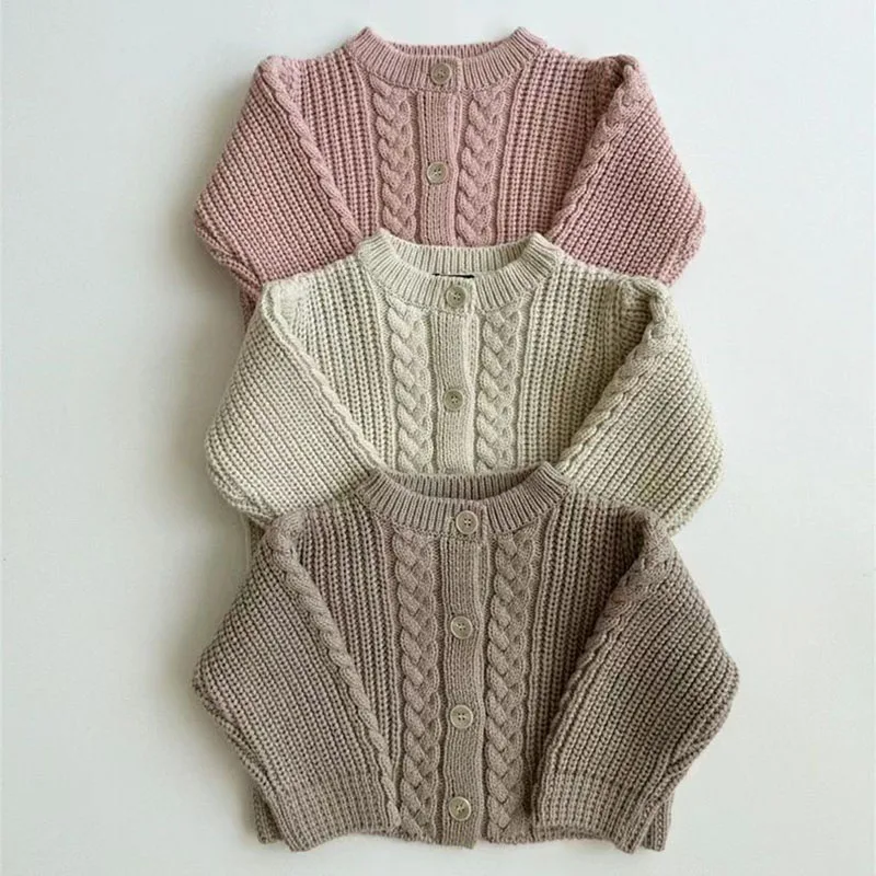 

Korean Infant Knitting Cardigan Sweater Baby Girls Boys Fashion Casual Long Sleeve Patterned Coat Children Warm Clothes Autumn