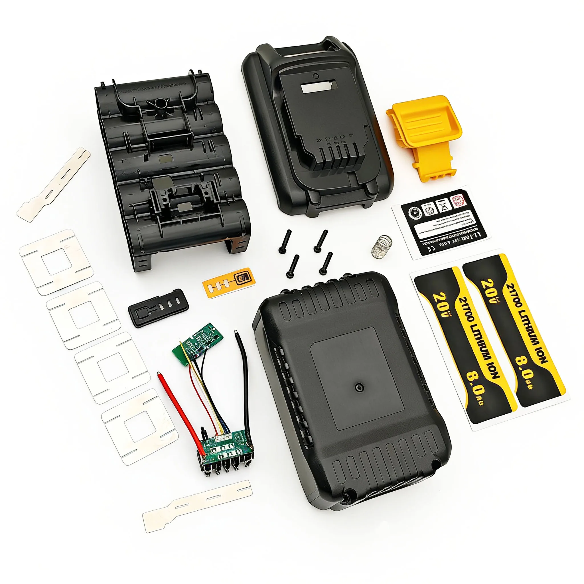 10X21700 Lithium Battery Plastic Case DCB208 BMS PCBA Protection Circuit Board For Dewalt 20V 8Ah Stickers Box Shell Housing 18V view 3