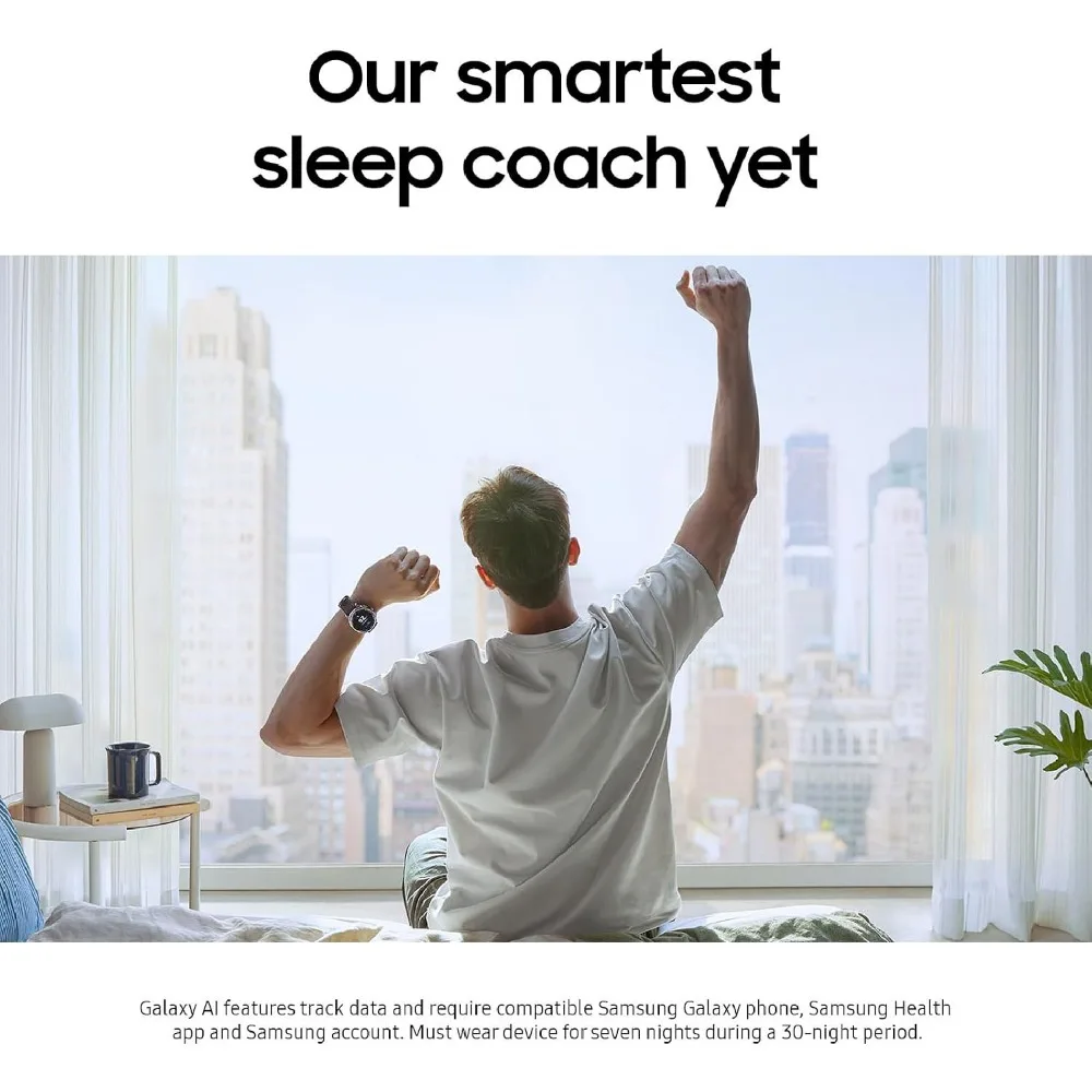 46mm Bluetooth Smartwatch with Cushion Design, Rotating Bezel, Sleep Coaching, Running Coach, Black view 4