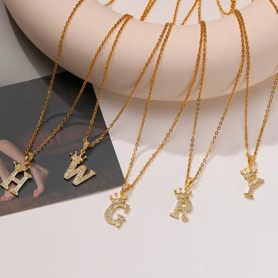 ZENGSING 2 Pièces Collier Acier Inoxydable Lettres A-Z - Chaîne Layered Homme Femme