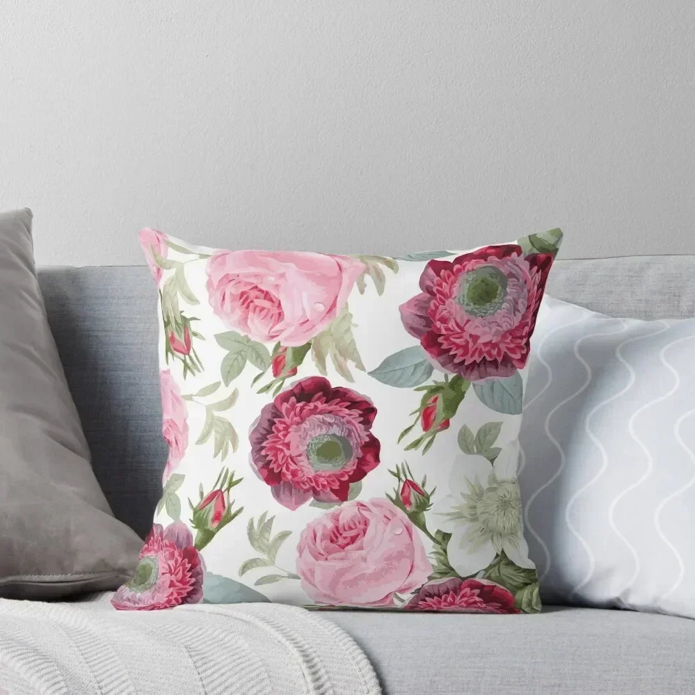 

Vintage Botanical Roses Throw Pillow Sofa Pillow Cover christmas decorations for home 2025 bed pillows Cusions Cover pillow