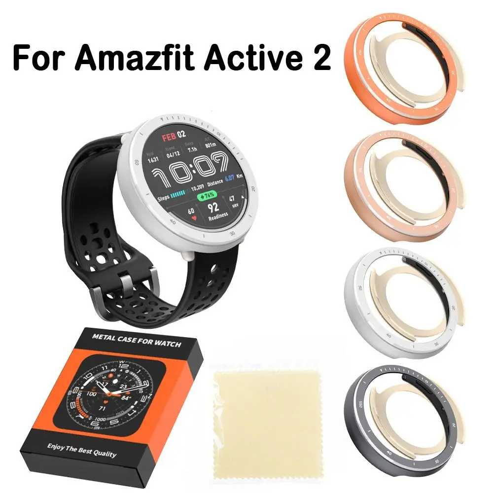 

Replacement Metal Watch Bezel Protective Shockproof Watch Case Shell Anti-Scratch Screen Protector for Amazfit Active 2