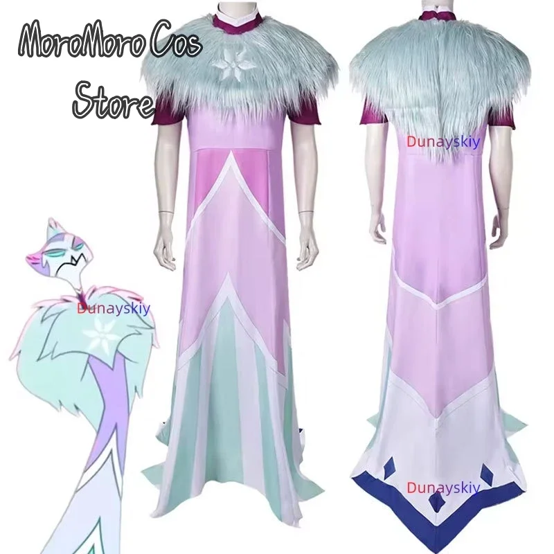 CosplayCartoon Helluva Cosplay Boss Andrealphus disfraz de juego de rol Falda larga chal de piel uniforme de fiesta de Halloween carnaval papel Pla