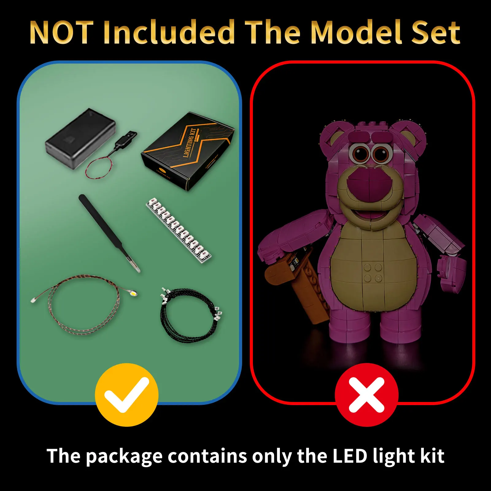 LYBMTWF LED Lighting Kit Compatible with Lego 43306 Strawberry Bear (NOT Include The Model Bricks) - view 6