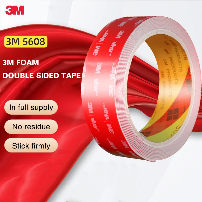 3M-Double-Sided Tape, 5608 VHB, alta viscosidade, fita de espuma forte, impermeável, resistente a altas temperaturas, adesivo de espuma para carros