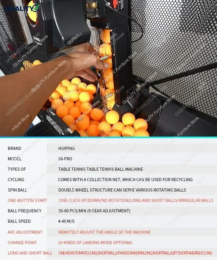Huipang S8-PRO/JT-A روبوت لتنس الطاولة يقدم آلة روبوت أوتوماتيكية بالكامل قابلة للبرمجة مدرب تنس الطاولة بينج بونج