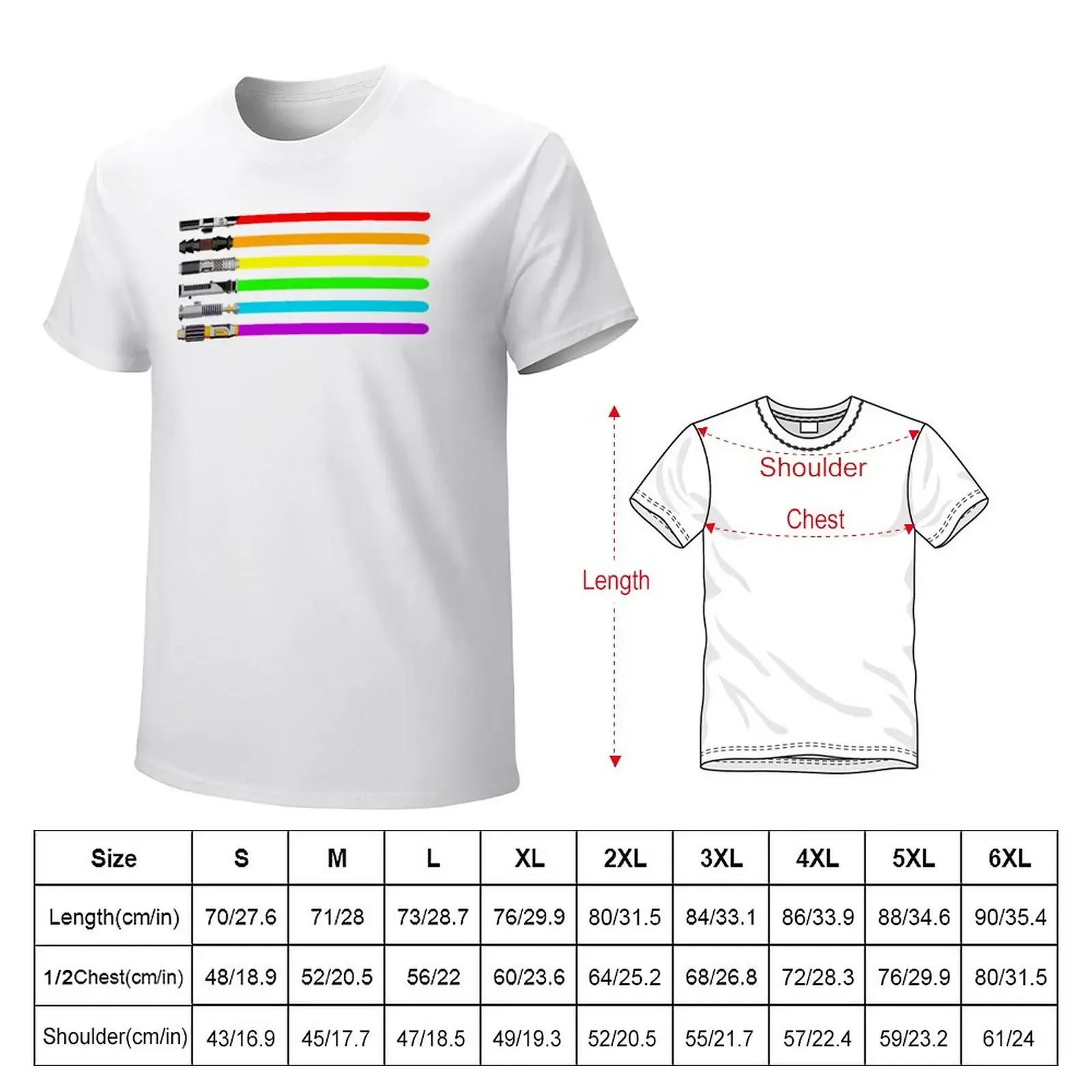 Lightsaber Rainbow T-Shirt oversized new edition heavyweight t shirts for men