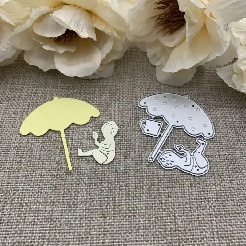 

Kids Beach Vacation Metal Cutting Dies For DIY Scrapbooking Decorative Embossing Handcraft Die Cutting Template Mold