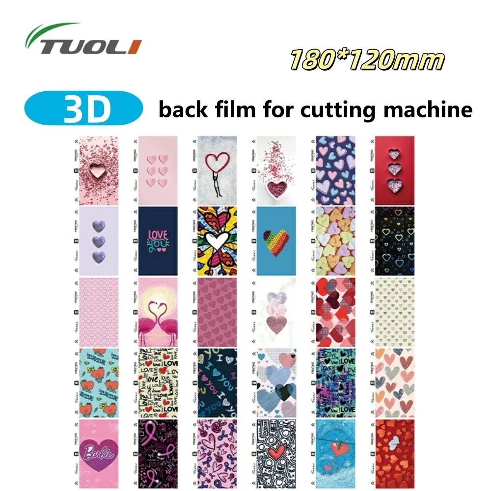 

TUOLI 10pcs 3D Glitter Back Film For Cutting Machine Transparent Film Decorative Back Cover Sticker iPhone Screen Protector