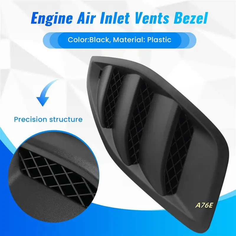 Car Left Right Engine Hood Dome Louvers Air Inlet Vents Bezel Fit For Jeep JK Wrangler 2007-2017