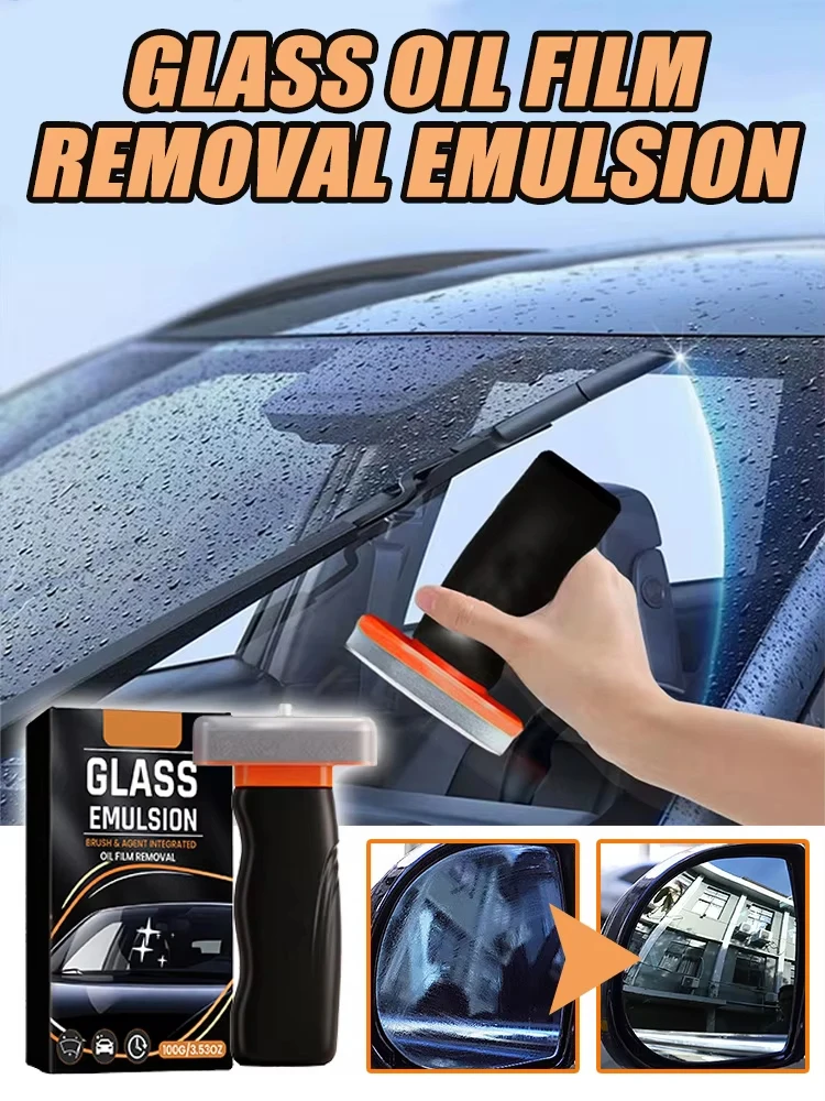 

Car Glass Oil Film Removal Brush Windshield Cleaner Tool with Cleaning Solution Gentle Cleansing Water and Oil Resistant 2026