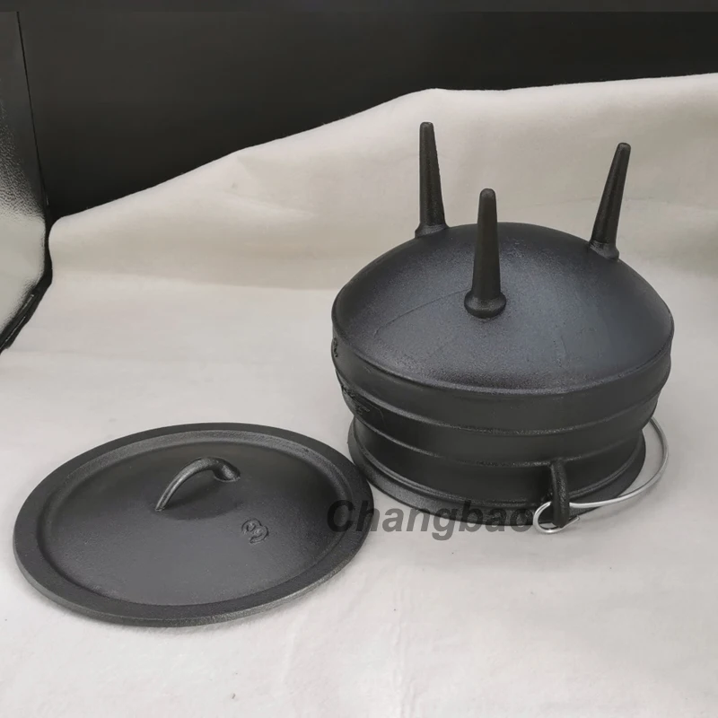 8L Cast Iron Three Legs Pot Eco-friendly South African Camping Hanging Stew Tripod Braising Belly Potjiekos Cauldron Cookware