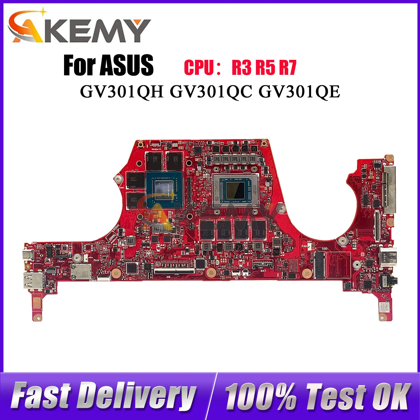 Carte mère d'ordinateur portable GV301QH pour ASUS ROG GV301Q GV301QH GV301QC GV301QE avec processeur R3 R5 R7, 100% testée, en stock
