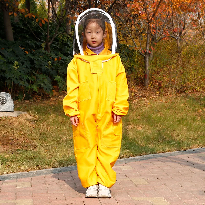 White, orange, orange, pure cotton children's jumpsuit, children's anti bee suit, space suit, anti bee hat