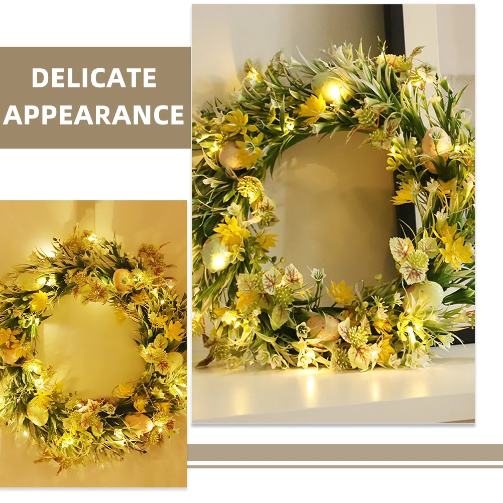 

Easter Garland Artificial Easter Wreath Hanging Decoration Front Door Realistic Durable Door Wreath Decor Wall Hanging Decor
