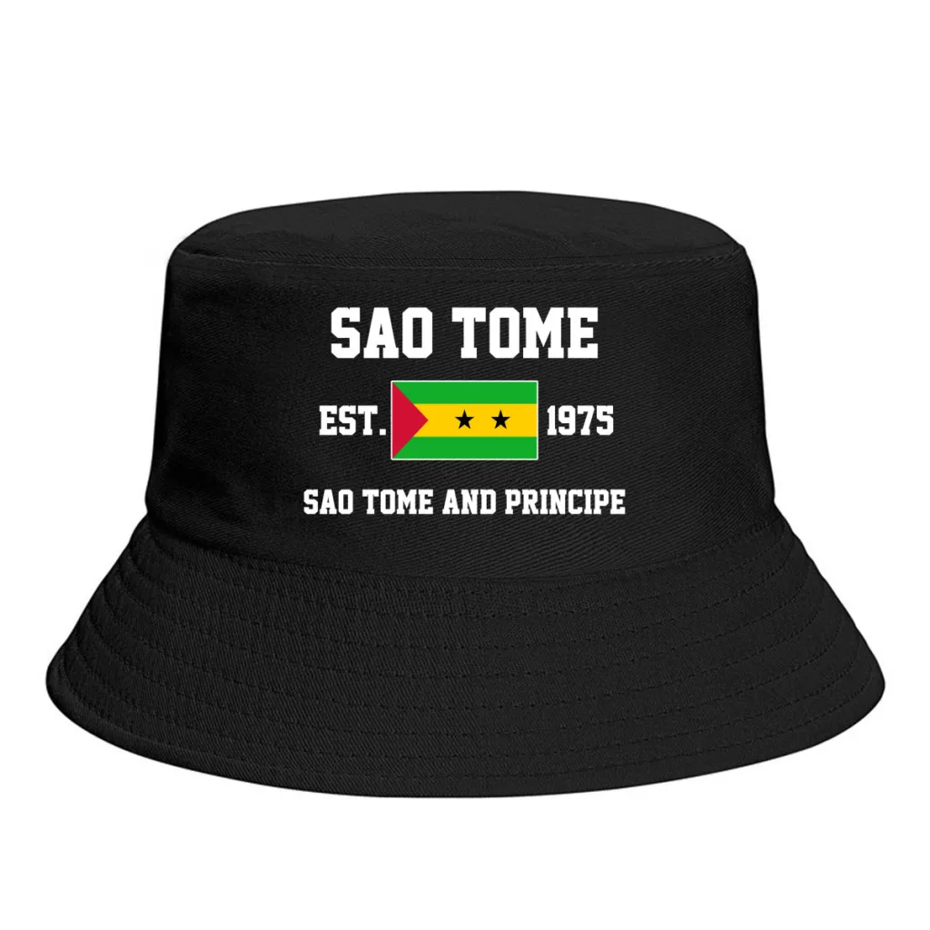 Sombreros de cubo Sao Tome and Prince EST.1975 Sao Tome emblema bandera parasol fresco al aire libre verano pescador gorras sombrero de pesca