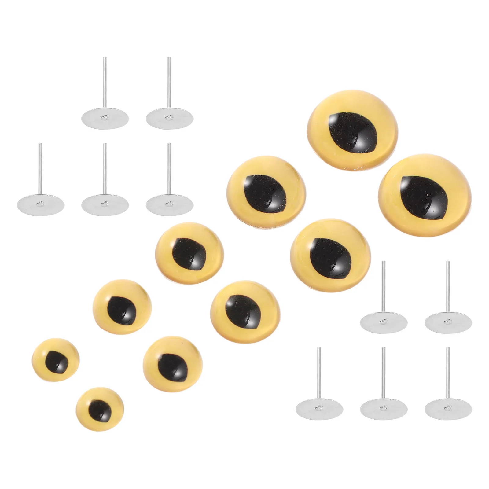 5Pairs Glass Handmade Cat Safety Eyes 8Mm 10Mm 12Mm 14Mm 16Mm Realistic Animal Eye Balls for Needle Felting Crochet Sewing Craft
