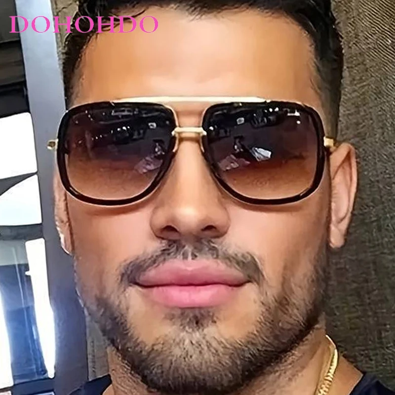 

New Vintage Big Frame Pilot Sunglasses Man Women Metal Punk Sun Glasses Classic Brand Designer Driving Travel Eyewear UV400 Очки