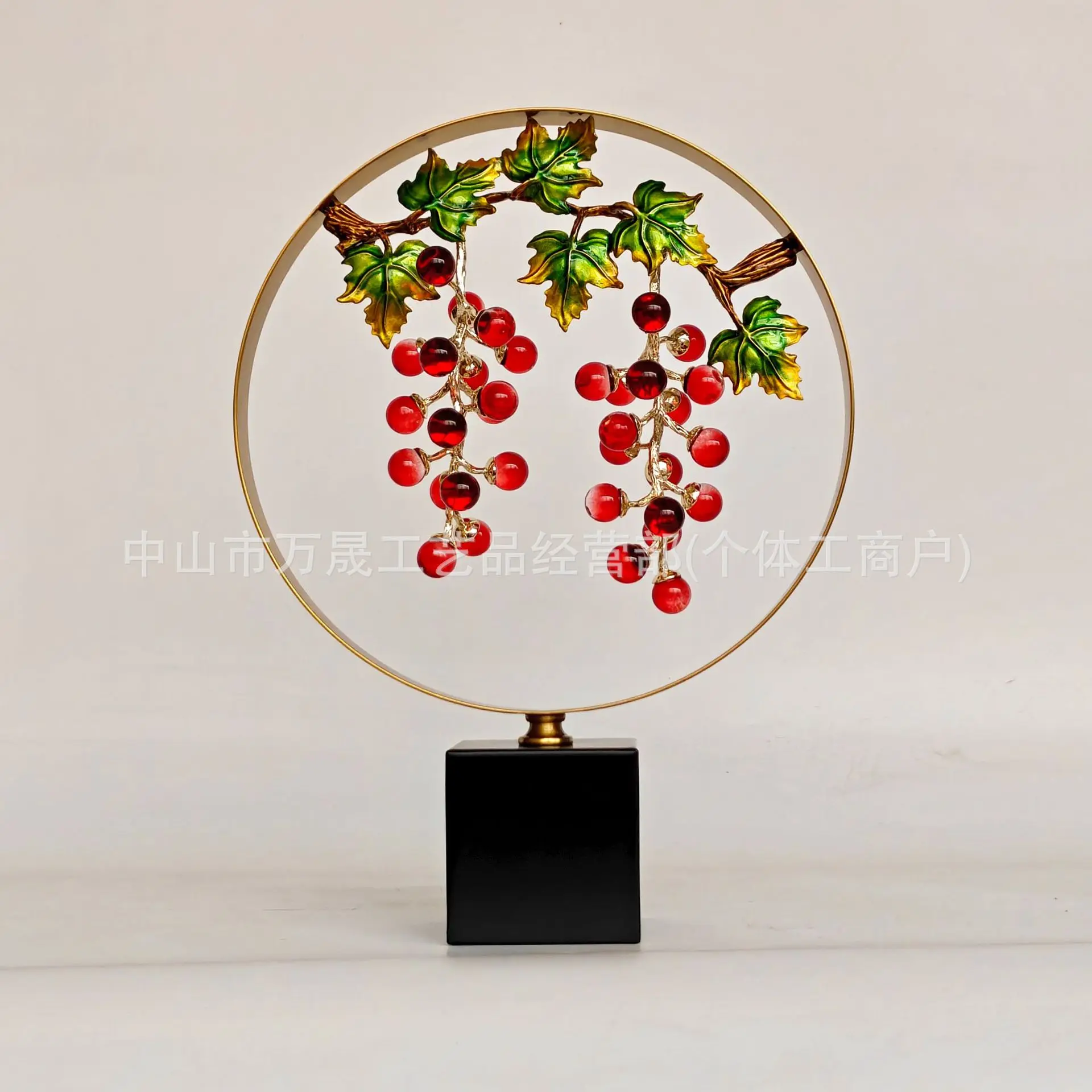 Ziqi Donglai Grape Crystal Ornament Metal Crafts Home Decoration Living Room Office Ornament Opening Gift