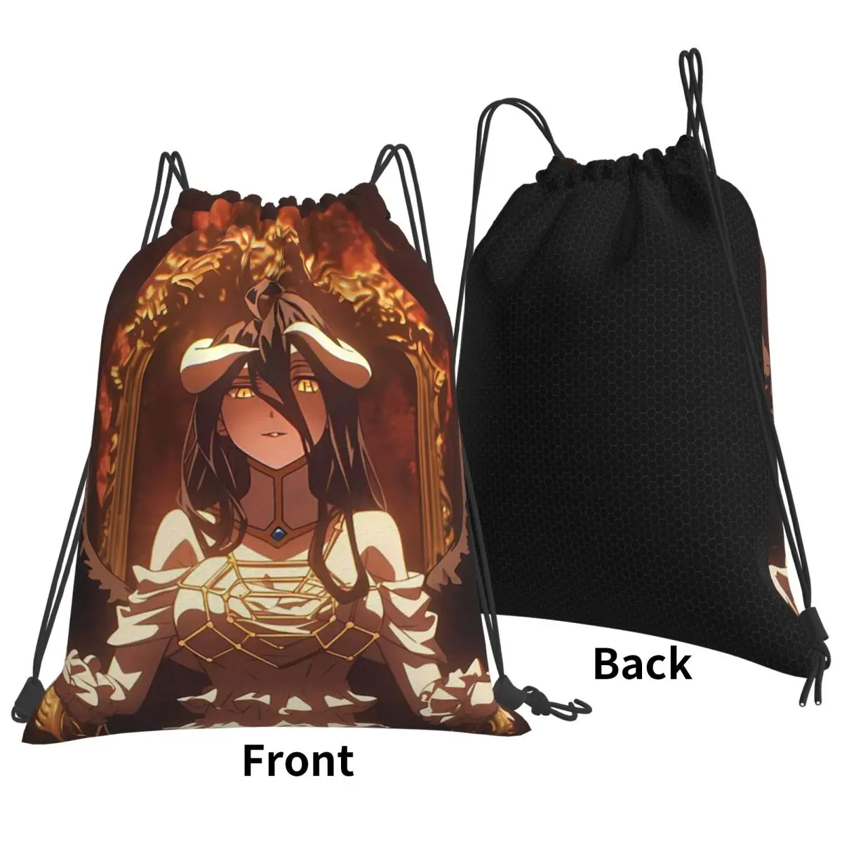 

Adventure Anime Albedo Overlord Backpacks Casual Drawstring Bags Sports Bag Book Bags for Travel Students