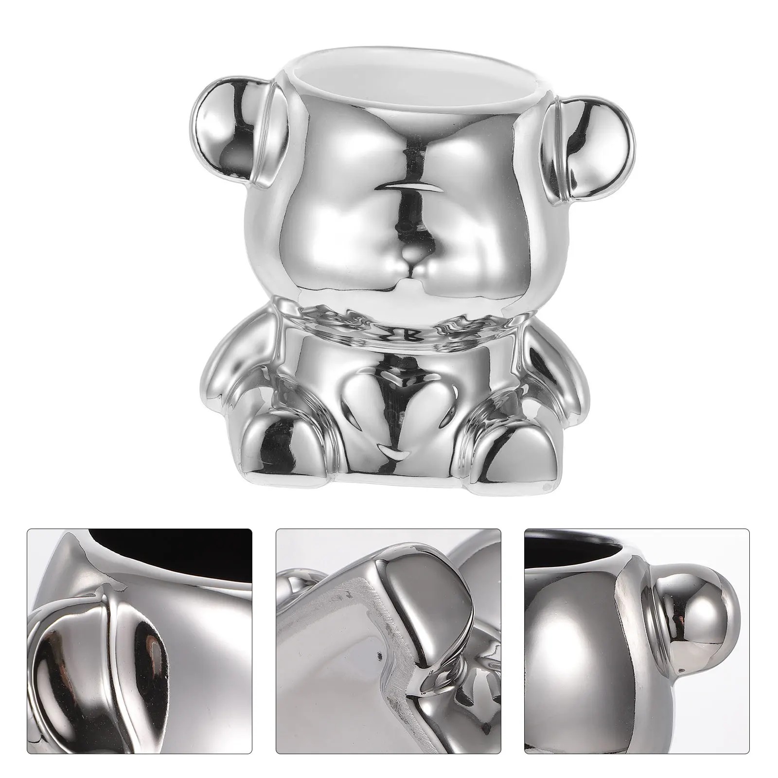 

Bear Shape Ceramic Cutlery Holder Kitchen Utensil Pot Desktop Chopstick Holder Spoon Storage Box Sturdy Household Kitchen