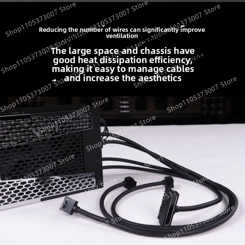 Left and right exit, one line connected to 16pin module line pci5.0 12vhpwr rtx40 series graphics card 16pin