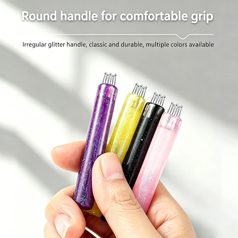 DIY Nail Art 5-Petal Dotting Tool Flower Creator 1.8mm Fine Tip Rhinestone Pickers Glitter Handle Manicure Nail Tools Brushes