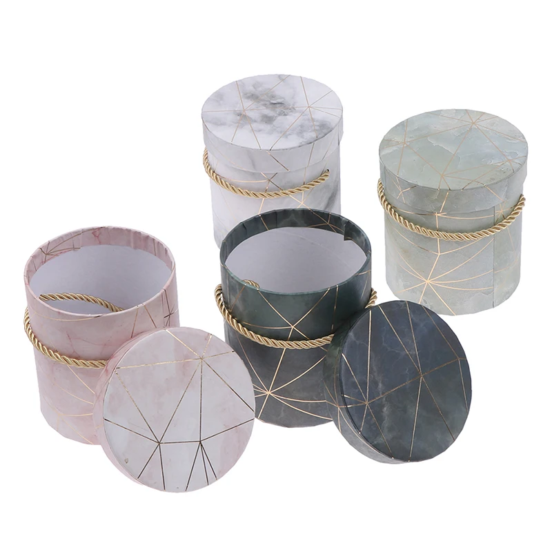 

Round Flower Paper Boxes Lid Hug Florist Flower Hold The Bucket Gift Packaging Box Gift Candy Bar Party Wedding Gift Storage Box