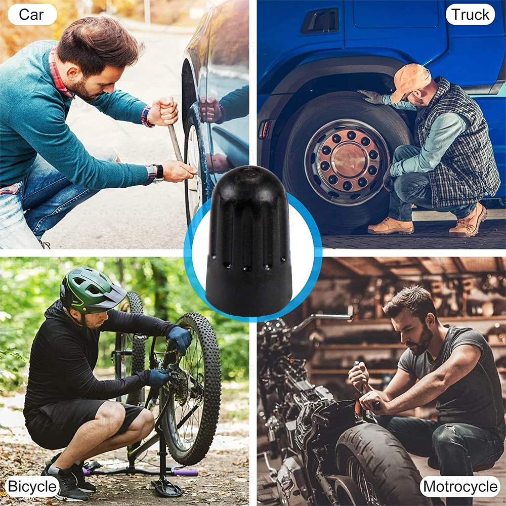 Plastový černá pneumatika klapka čepice pro TR20008 TPMS, univerzální dřík kryty pro aut, suvs, jízdní kolo a bicykl, kamiony, motocyklů