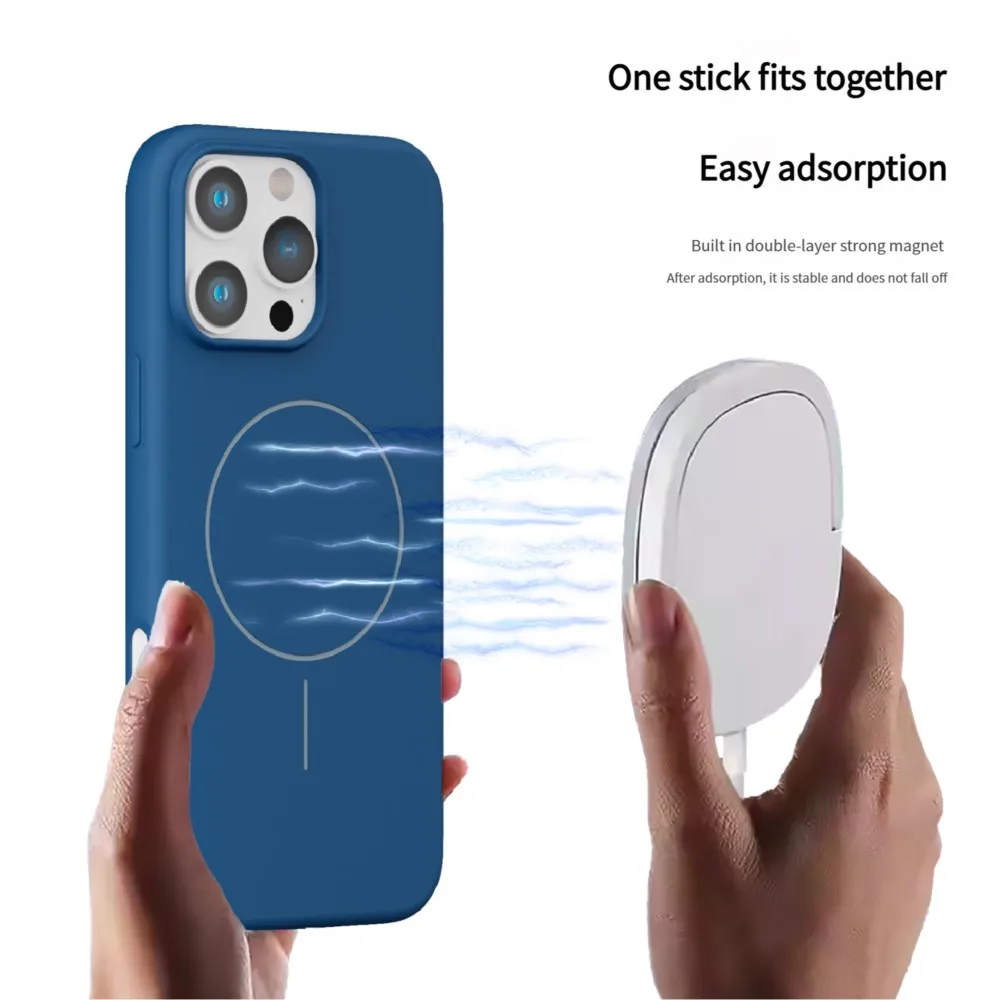 حافظة فاخرة من البولي يوريثان الحراري المغناطيسي لهاتف Magsafe لهاتف آيفون 16E 16 15 14 13 12 11 Pro Max Plus XR X XS غطاء ناعم للشحن اللاسلكي
