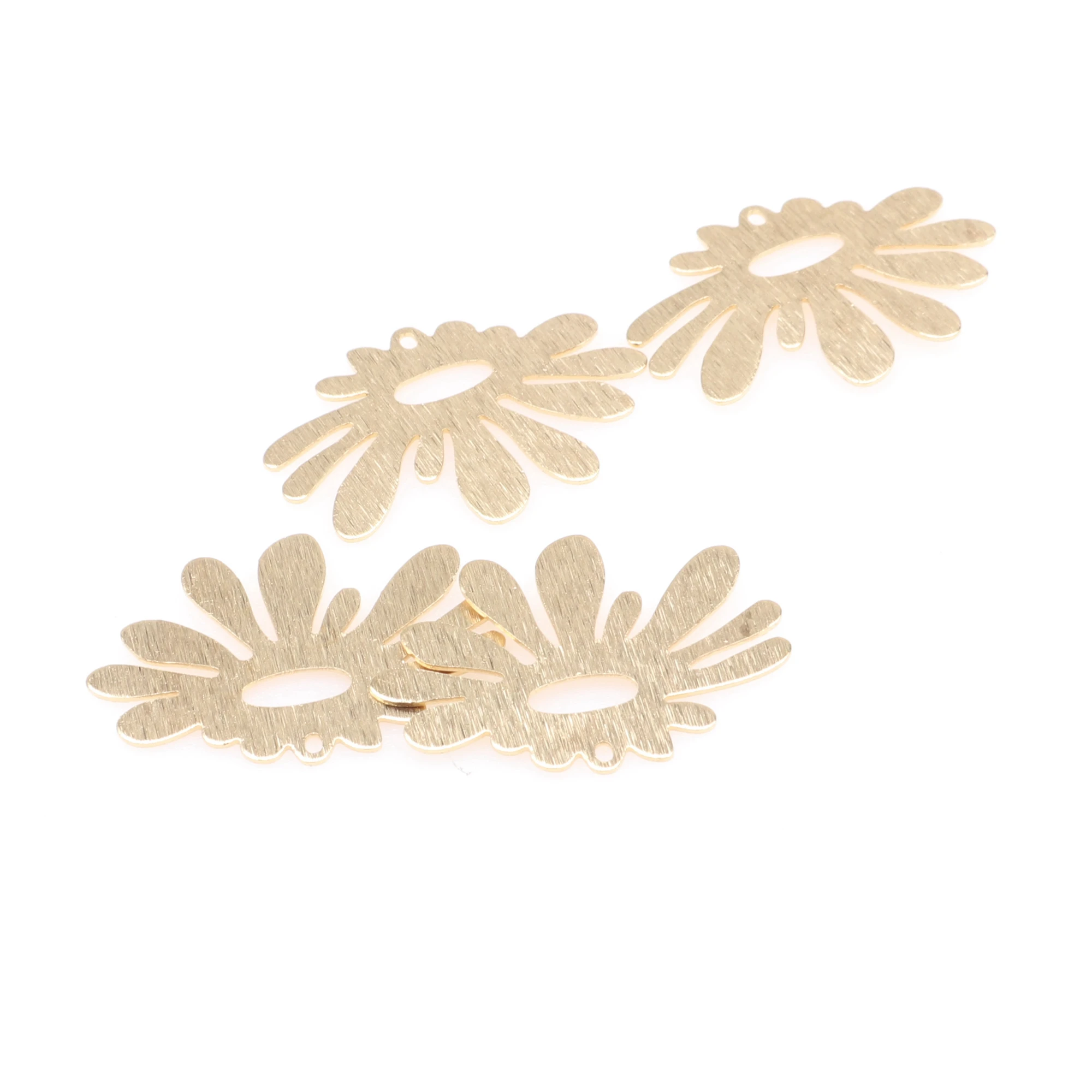 Hammered Brass Charms,Flower connector,Findings Accessories For Diy Earrings Necklace Bracelet DIY Making,Jewelry Supplies