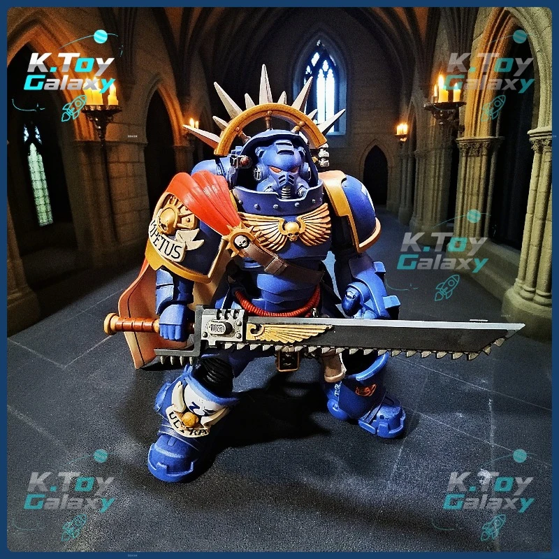 JOYTOY Warhammer 40K Ultramarines 1/18 Figurka Akcji Kapitan w Zbroju Gravis Kolekcjonerski Model do Gry Ruchome Stawy Prezent Zabawka
