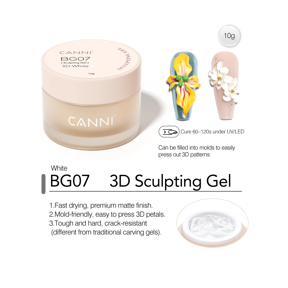 10ml CANNI Multifunktionales Gel 3D-Modelliergel TPO-frei PVC-Modelliergel Ohne Brennen UV-LED Soak-Off No-Wipe Modelliergel – Detail 13