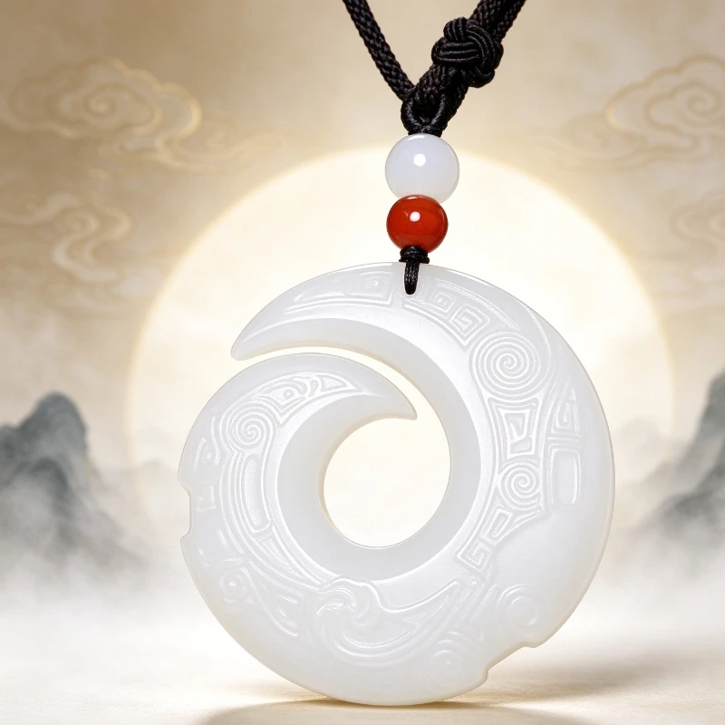 Afghan White Jade Comes and Goes Necklace Men's and Women's Accessories Retro Literary Temperament Long Versatile