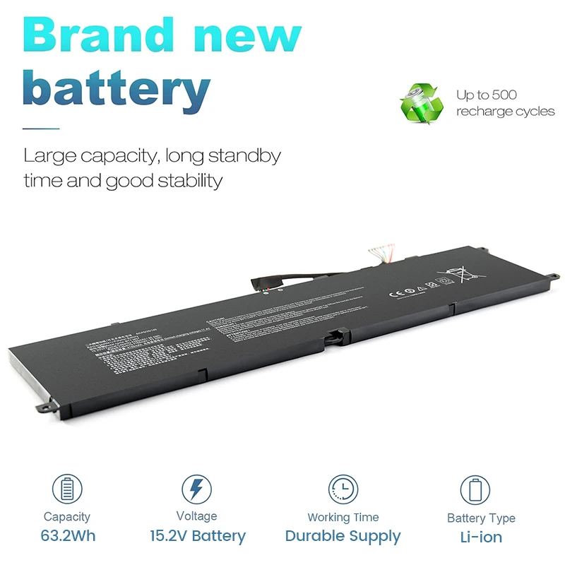 SOMI BTY-M57 Laptop Battery 15.2V for MSI GP66 GP76 MS-17K3 Leopard 10UG Series 10UG 10UE 11UG 11UH 10UH 11UE Series 4160mAh