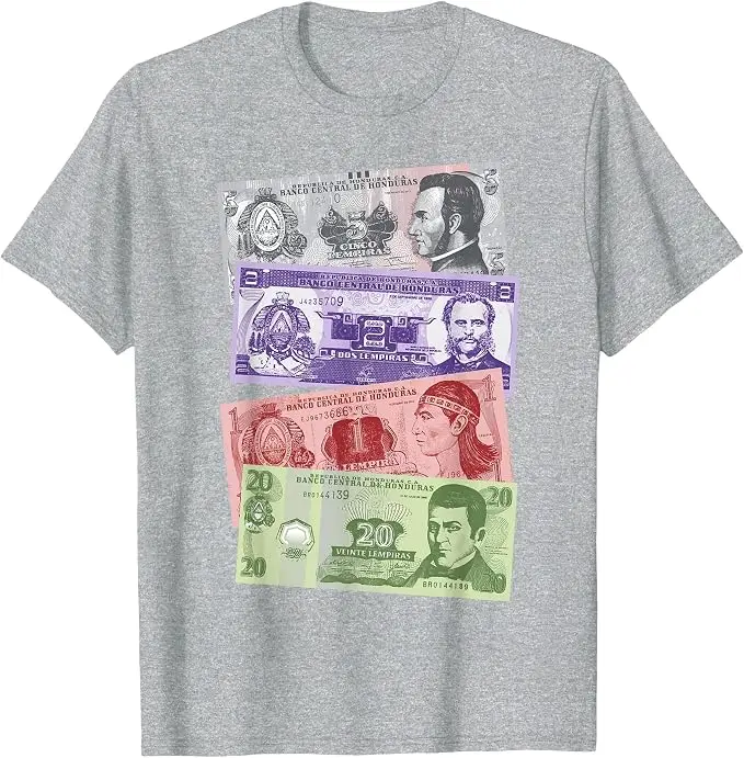 Honduras Billetes, Lempiras T-Shirt Y2k Persönlichkeits-Grafik-Bekleidung für Frauen Männer A Por Baleadas Catrachos Neuheits-Geschenk-T-Shirt-Oberteile – Detail 10