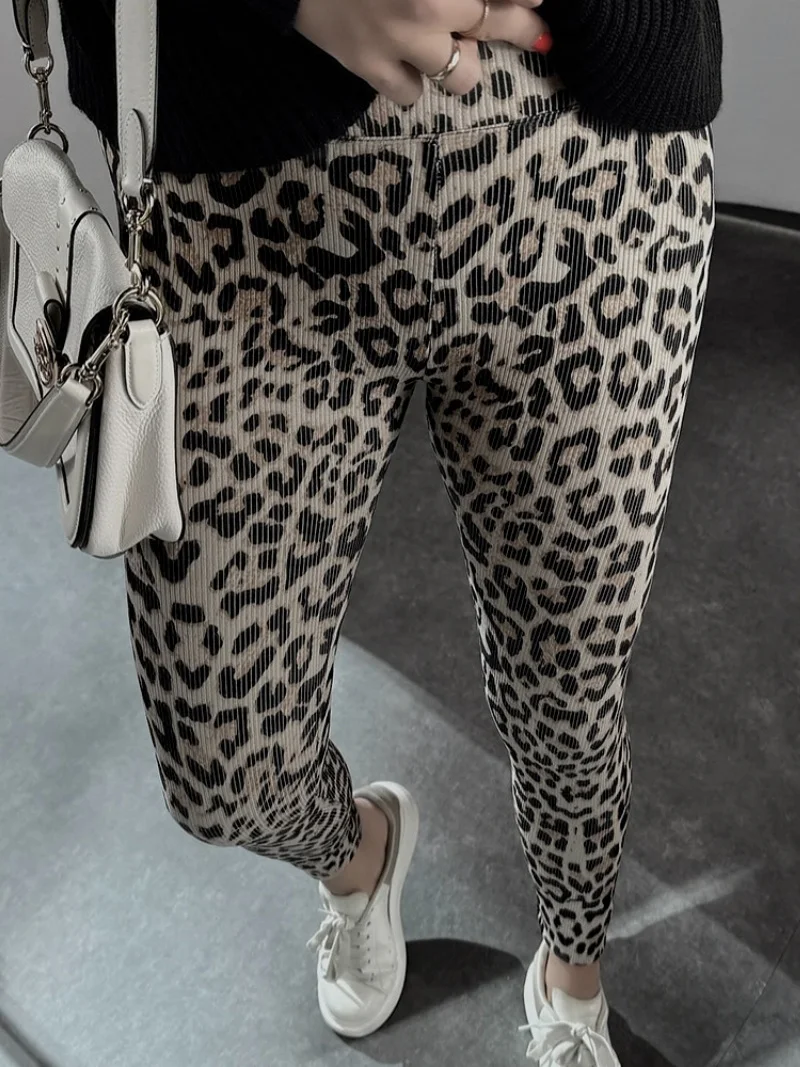 Streetwear Leopard Print Leggings Pants Autumn Clothes Women High Waist Strecth Skinny Pants Female Casual Home Trousers Bottoms