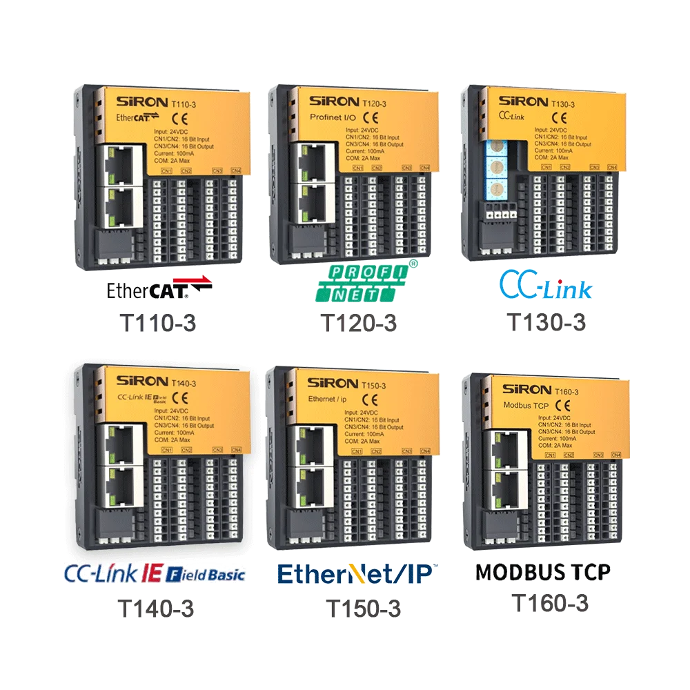 SiRON T1 Series Analog Digital Io Bus Control Module EtherCAT Profinet Remote Io Module