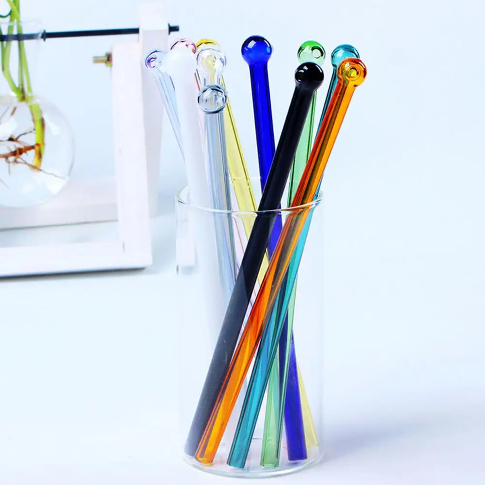 Glass Straw for Smoothies Tea Juice Reusable Shatter Resistant Straws BPA-Free Borosilicate Glass Drinking Straws Bar Accessory