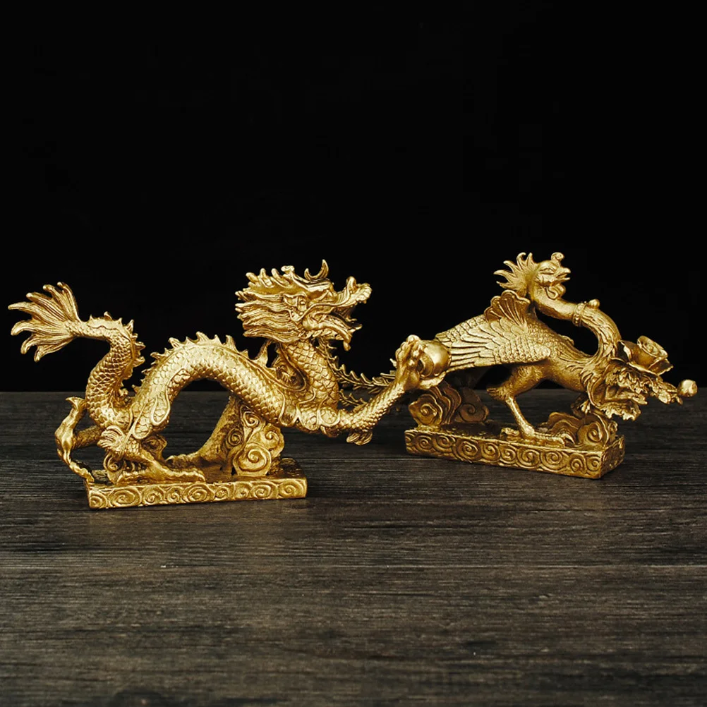 

Resin Dragon Statue Delicate Chic Desktop Decor Creative Animal Craft Ornament Indoor Office Home Decoration Resin Dragon Statue