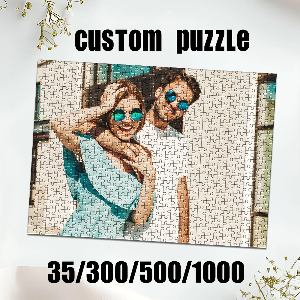 35/150/300pcs  couple Customized Photo Personalised Decompression Puzzles Customizable Picture For Baby Toy Holiday Gifts, Mean