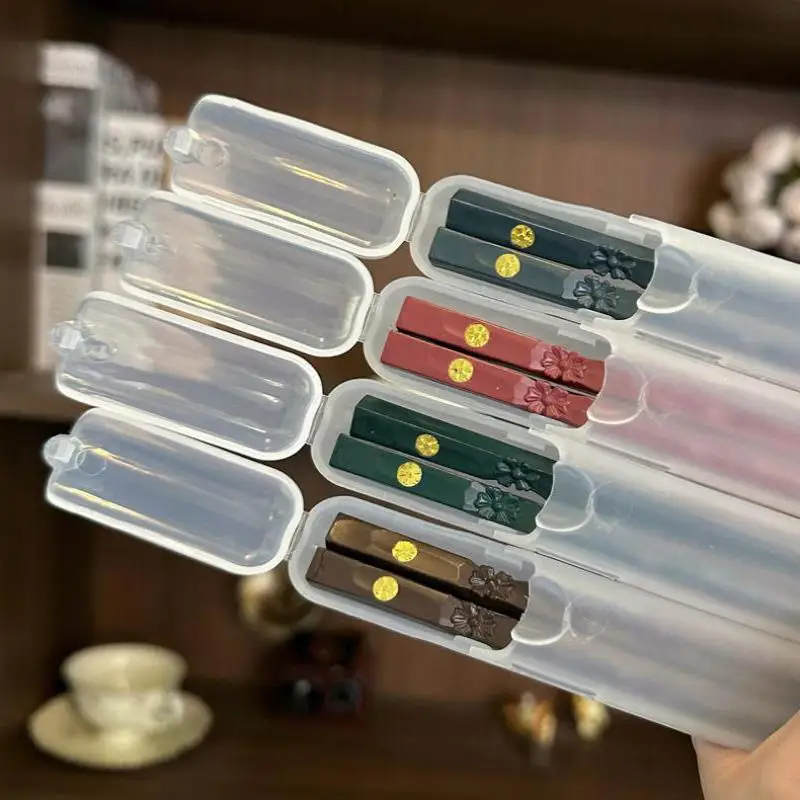 Portable Japanese Chinese Chopsticks Sushi Non-slip Sticks Reusable Korean Chopsticks Set Healthy Alloy Tableware Set