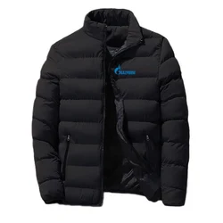 2023 New Printing Men Russia Gazprom Fashion Solid Color Casual Jacket Spring and Autumn Black Blue Cotton Denim Coat Tops