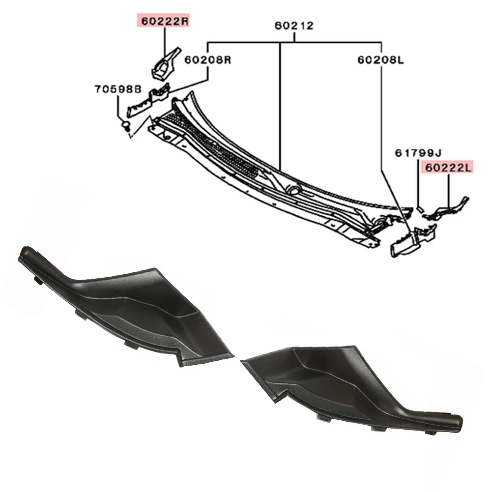 منحرف الزاوية السفلية للزجاج الأمامي ، غطاء تشذيب ، 7405A774 ، 7405A773 ، لميتسوبيشي Outlander-ay Fit