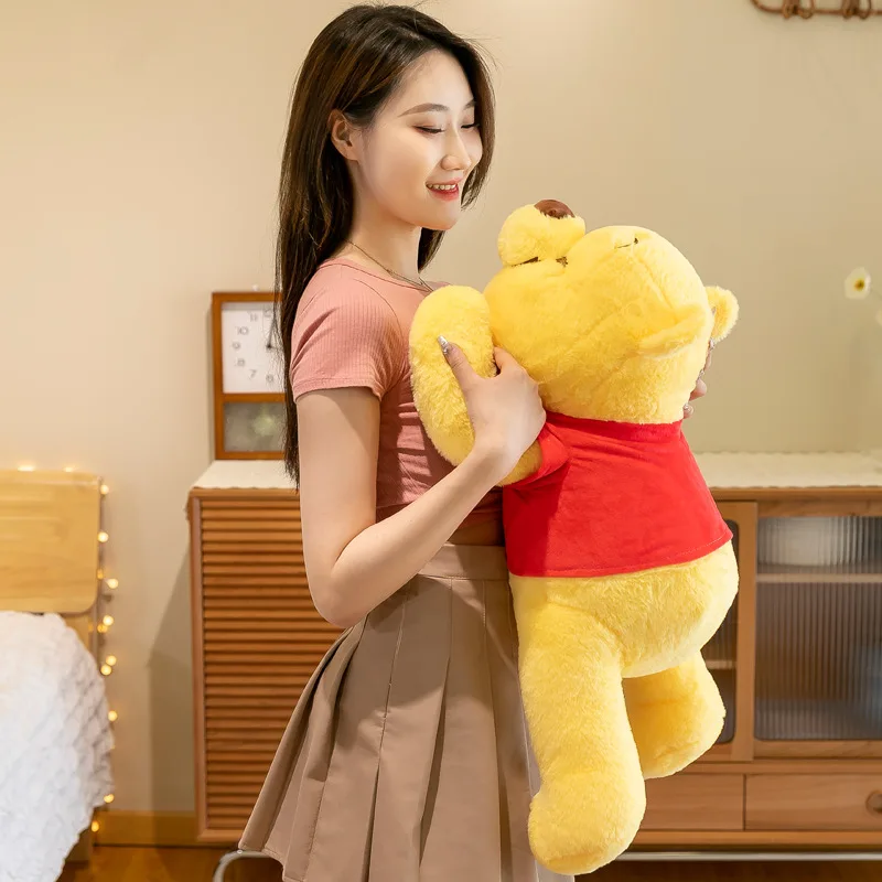 Simpatico cartone animato nuovo Disney Anime Kawaii Winnie The Pooh sdraiato orso bambola giocattolo comodino sonno cuscino giocattoli per i regali della ragazza