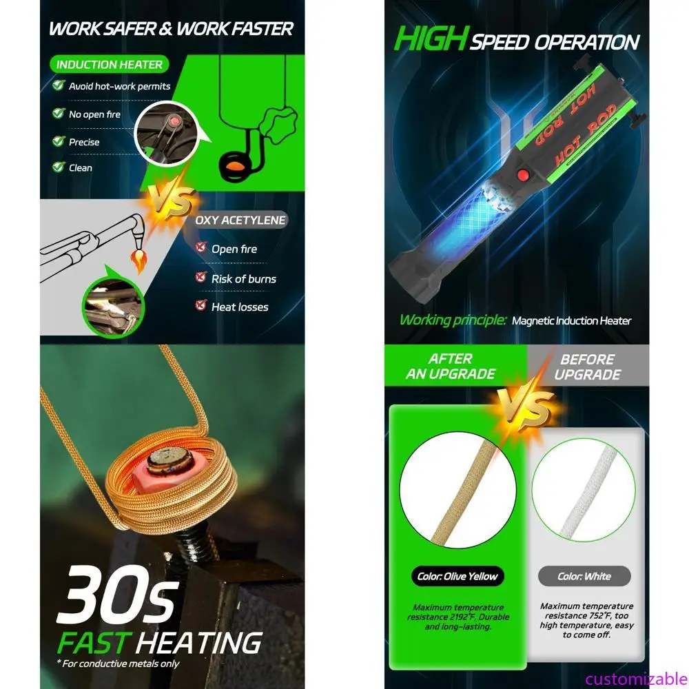 

1100 Вт 110 В магнитно-индукционный ручной автомобильный тепловой инструмент для удаления ржавых винтов с 8 катушками и ящиком для хранения