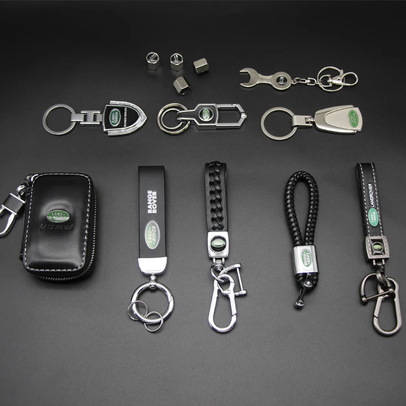 Chaveiro de metal premium com logotipo de carro, porta-chaves, acessórios automotivos para Land Rover Range Rover Defender Discovery Velar SV