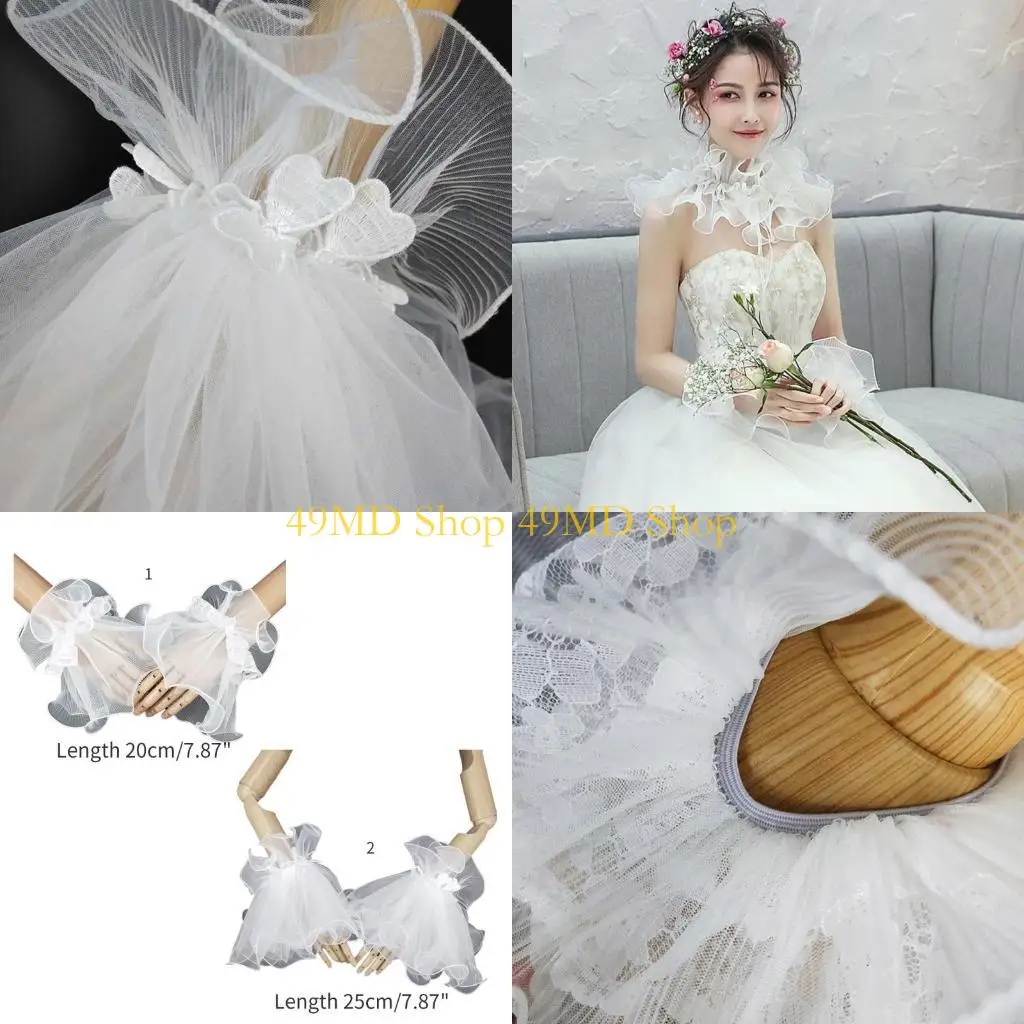 

49MD сладкие кружевные манжеты для запястья Девушки Упругие манжеты для женщины для женского свитера украшения свадебная невеста