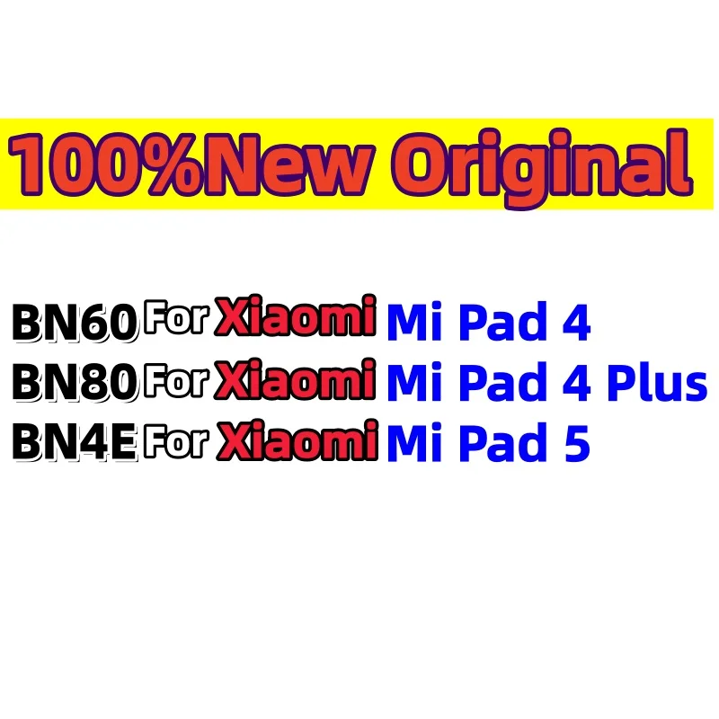 100%New Original BN60 BN80 BN4E Battery For Xiao Mi Tablet Battery For Xiaomi Pad4 Pad 4 Plus Mipad4 Mipad 4 5 Plus Batteries